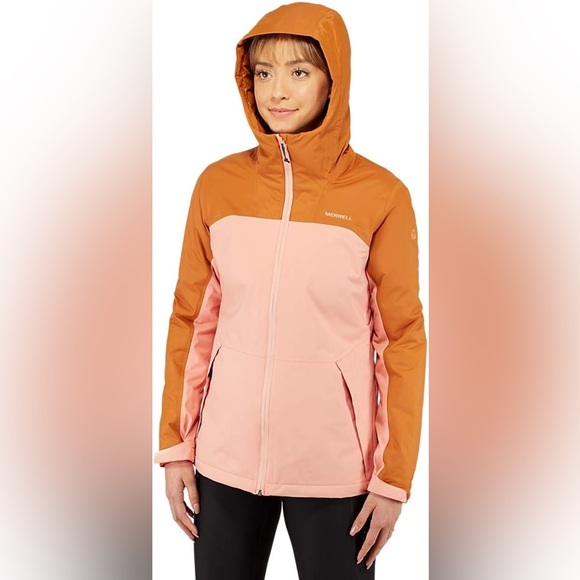 Merrell Women’s Fallon 4.0 Colorblock Hooded Insulated Rain Zip Jacket size L - Picture 3 of 14
